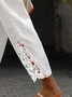 Linen Plain Cotton And Linen Lace Pants
