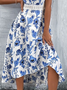 Lace Regular Fit Ruffled Sleeves Floral Boho Dress