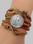 Vintage Angel Pattern Transparent Crystal Leather Multilayer Bracelet Everyday Casual Western Style Jewelry
