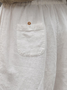 ANNIECLOTH Linen Plain Cotton And Linen Lace Pants