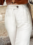 Plain Cotton And Linen Linen Pants