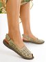 Green Breathable Hollow out Vintage Peep-Toe Sandals