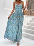 Spaghetti Loose Vacation Floral Dress