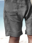 Plain Linen Zipper Cotton And Linen Shorts