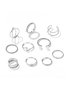 10Pcs Urban Silver Pearl Line Ring Set Casual Commuting Ladies Jewelry