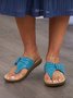 Blue Bow Decor Comfy Sole Flip-flops Slide Sandals