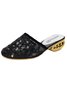 Breathable Contrast Sequin Sheer Mesh Mules