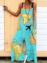 Map Loose Vacation Jumpsuit