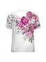 Women's Plant Floral Casual Crew Neck T-Shirt