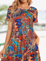 Women's Mini Dress Vacation Dress Loose Painting