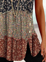 Women's Disty Floral T-Shirt Knitted Casual Summer Tunics