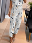 Casual Floral Loose Two-Piece Set