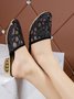 Breathable Contrast Sequin Sheer Mesh Mules