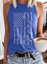 Women‘s Pledge of Allegiance America Flag 4Th Of July Flag Cotton-Blend Casual Tank Top