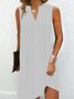 Women's Mini Dress Casual Plain Dress V Neck Loose Dress
