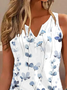 Women's Floral Tank Top Loose Cotton Sleeveless T-shirt