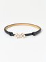 Urban Casual Floral Pearl Adjustable Leather Belt Women's Accessories