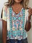 Casual Loose V Neck Ethnic Shirt