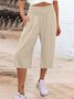 Casual Plain Loose Capris Pants