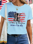 Women's Cotton Home of The Free Flag Crew Neck T-Shirt