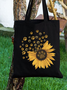 Women's Cute Dog Simple Sunflower Shopping Tote