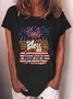 Women‘s Summer 4th of July Pattern Casual T-Shirt