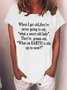 Women Text Letters Crew Neck Cotton-Blend Short Sleeve Casual Daily Summer T-shirt