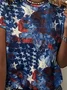 Women's New Patriotic Tie dye American Flag Print Casual Crew Neck T-Shirt