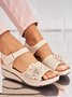 Retro casual three-dimensional flower hollow breathable wedge sandals