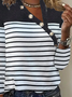 Asymmetrical Striped Regular Fit Casual T-Shirt
