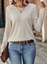 Casual Crew Neck Lace T-Shirt