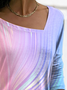 Casual Loose Ombre Knitted T-Shirt