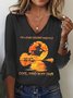 Halloween V Neck Casual Knitted Loose T-Shirt
