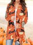 Halloween Party Printing Knitted Kimono