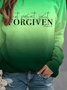 Forgiven Loose Gradient Pattern Casual Sweatshirt
