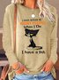 Women's I Fully Intend To Haunt People When I Die I Have A List Letters Crew Neck Casual Shirt
