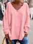 Casual Loose Fit Solid Boho Sweater