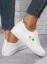Women's Minimalist White Butterfly Lace-Up Skate Shoes