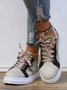 Casual Abstract Color Block Lace-Up Skate Shoes