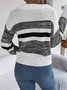 Wool/Knitting Casual Striped Loose Sweater