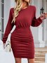 Casual Crew Neck Regular Fit Dress With No