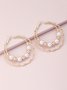Elegant Double Layer Beaded Imitation Pearl Hoop Earrings