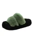 Casual Color Block Double Strap Fluffy Slippers