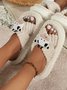 Casual Cartoon Cow Warmth Cross Strap Slippers