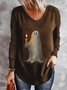 Loose V Neck Halloween Casual T-Shirt