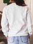 Casual Text Letters Loose Crew Neck Sweatshirt