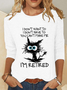 Women's Funny Grumpy Cat Retired Casual Cotton-Blend Shirt
