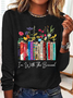 Women's I'm With The Banned Flowers Book Lover Gift Cotton-Blend Casual Shirt