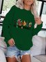 Casual Loose Text Letters Crew Neck Sweatshirt