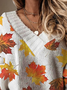 Maple Leaf Casual Loose Sweater